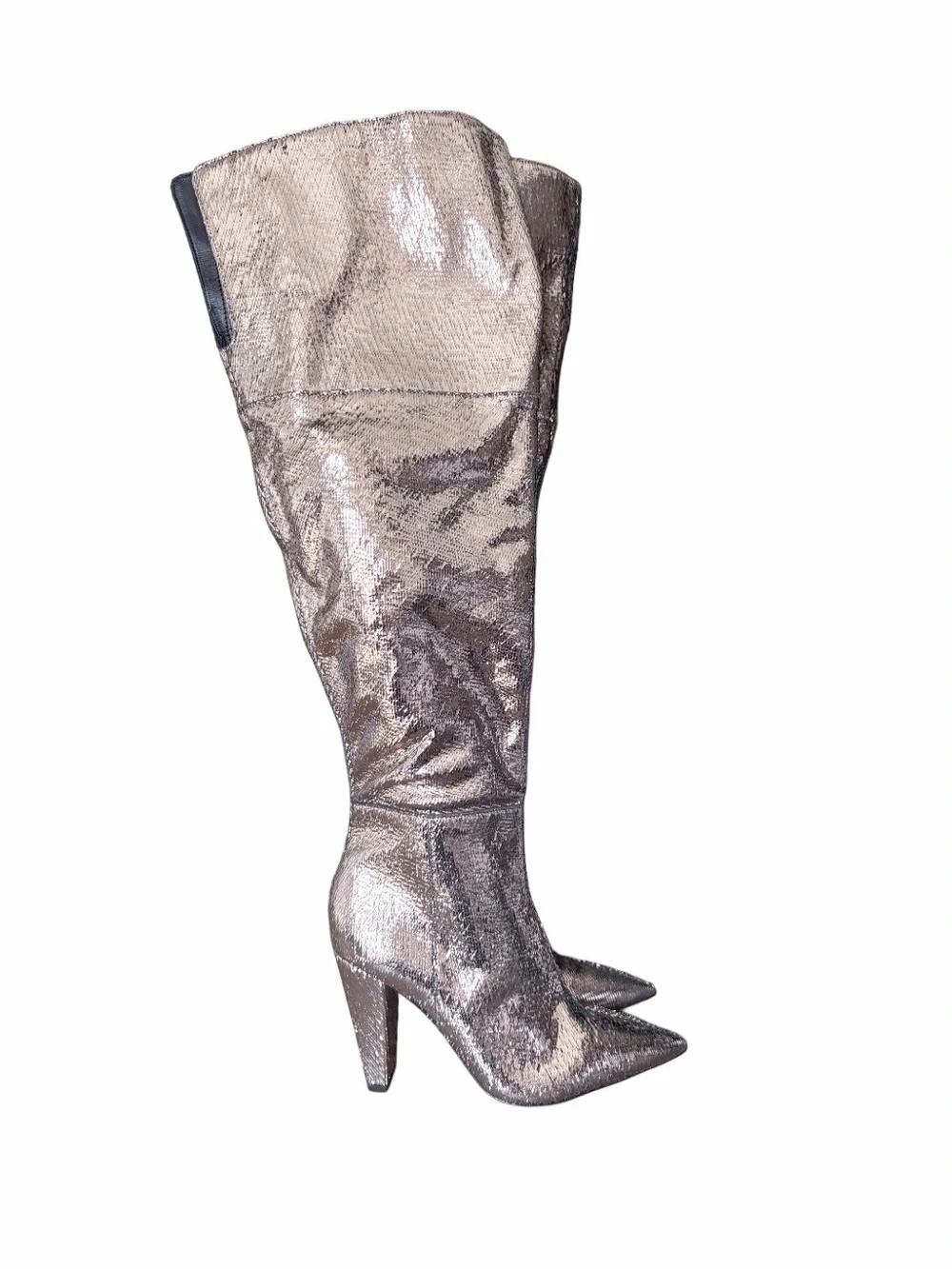 Vince Camuto Minnada Wide Calf Over The Knee Heeled Boots size 7 Warm Pewter